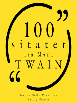 cover image of 100 sitater fra Mark Twain